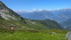 Scendiamo dal Passo di Basagrana: il traverso e la Costa dei Bagnoli